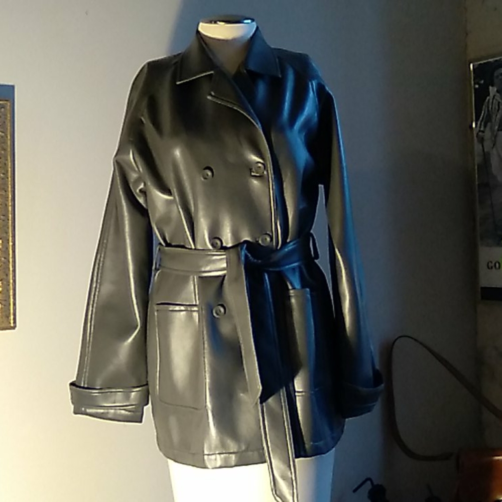 Neutral Zone Tech Wear Grey Vinyl Jacket